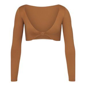 CT162 NWT Skims SWIM LONG SLEEVE SHRUG in Almond 3X